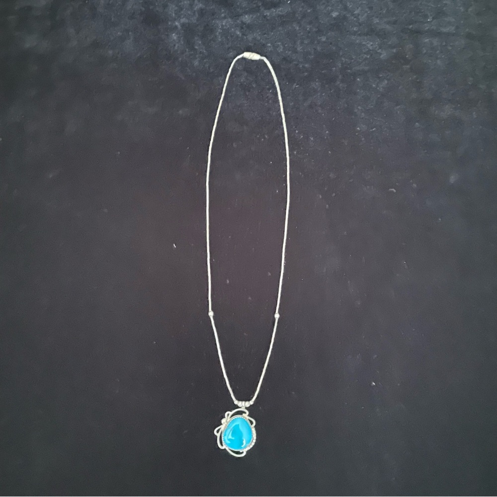 Vintage Silver Bead Necklace with Pendant